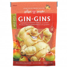 The Ginger People, Gin·Gins, жевательные имбирные конфеты, пряное яблоко, 84 г (3 унции)