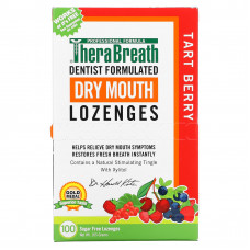 TheraBreath, Леденцы против сухости во рту, без сахара, кислые ягоды, 100 леденцов