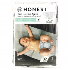 The Honest Company, Honest, подгузники, размер 2, 12–18 фунтов (12–18 фунтов), подгузники, 32 шт.