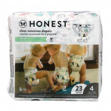 The Honest Company, Honest Diapers, размер 4, вес 22–37 фунтов, Space Travel, 23 подгузника