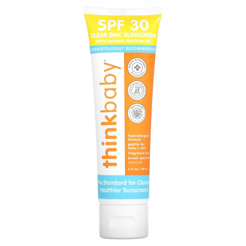 think, Thinkbaby, солнцезащитное средство с цинком, SPF 30, 89 мл (3 жидк. Унции)