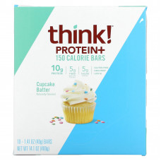 Think !, Protein+, 10 батончиков Cupcake Batter по 40 г (1,41 унции) и 150 калорий каждый