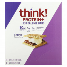 Think !, Батончики с протеином и клетчаткой, смор, 10 баточников, 1,41 унц. (40 г) каждый