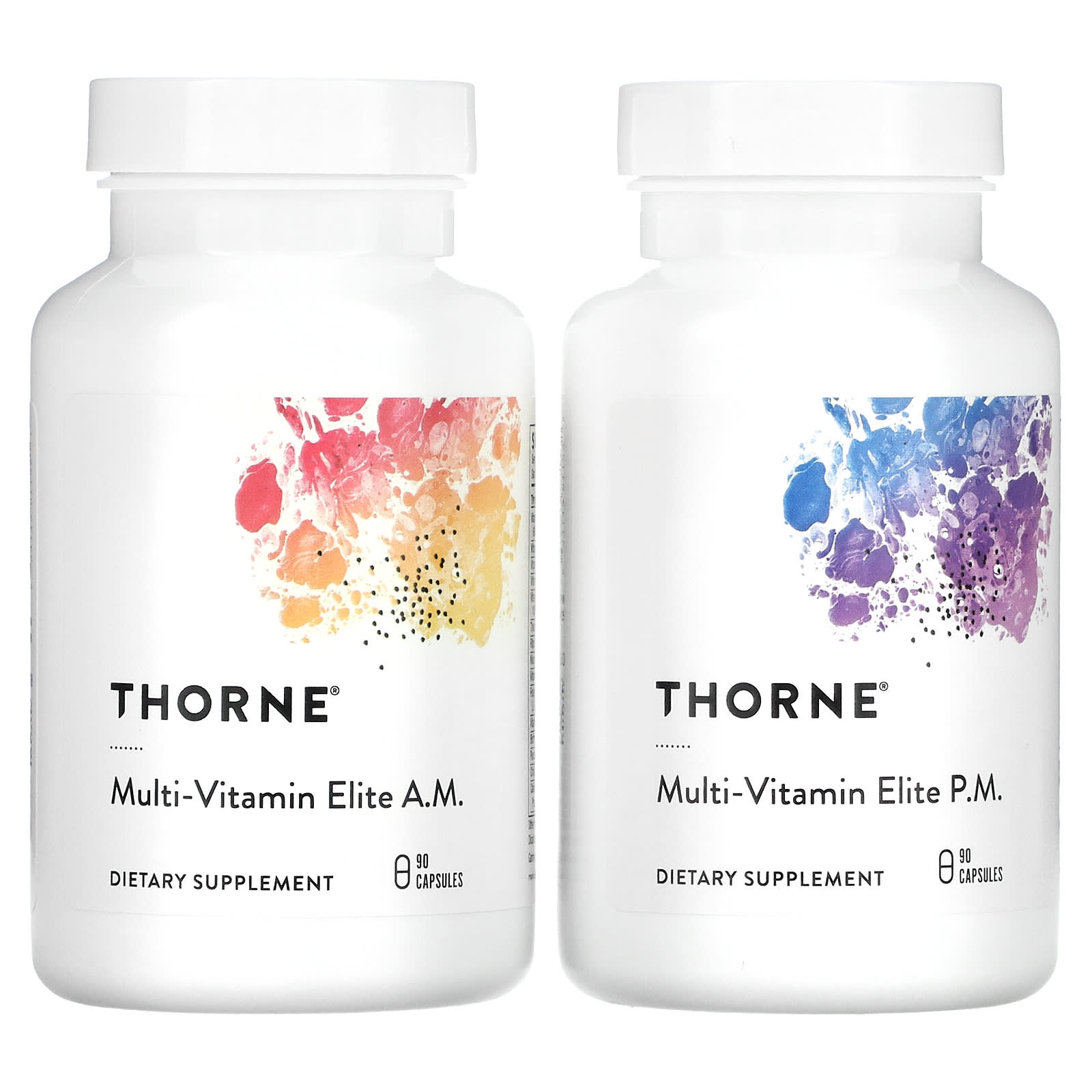 Thorne, Multi-Vitamin Elite, мультивитамины для приема утром и вечером, 2 флакона, по 90 капсул