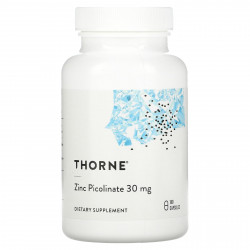 Thorne, пиколинат цинка, 30 мг, 180 капсул