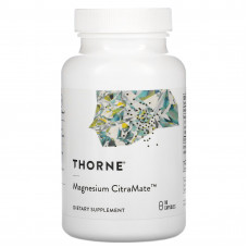 Thorne, Magnesium Citramate, добавка с магнием, 90 капсул