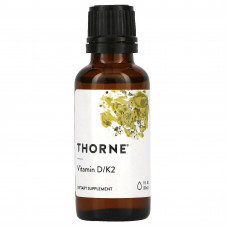 Thorne, витамины D и K2, 25 мкг (1000 МЕ), 30 мл (1 жидк. унция)