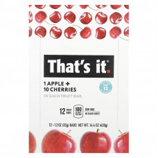 That's It, фруктовые батончики, яблоко и вишня, 12 батончиков по 35 г (1,2 унции)