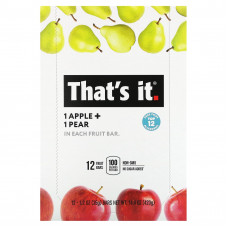 That's It, фруктовый батончик, яблоко и груша, 12 батончиков по 35 г (1,2 унции)
