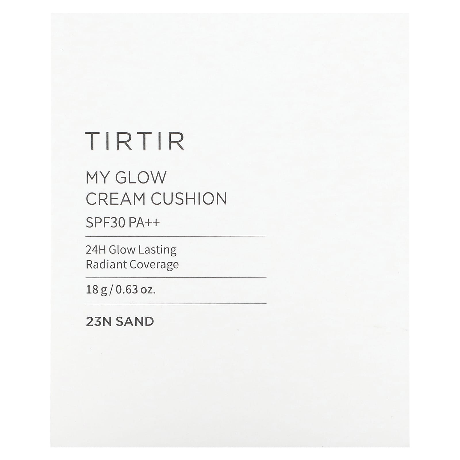 TIRTIR, My Glow, крем-кушон, SPF 30 PA ++, 23N песочный, 18 г (0,63 унции)