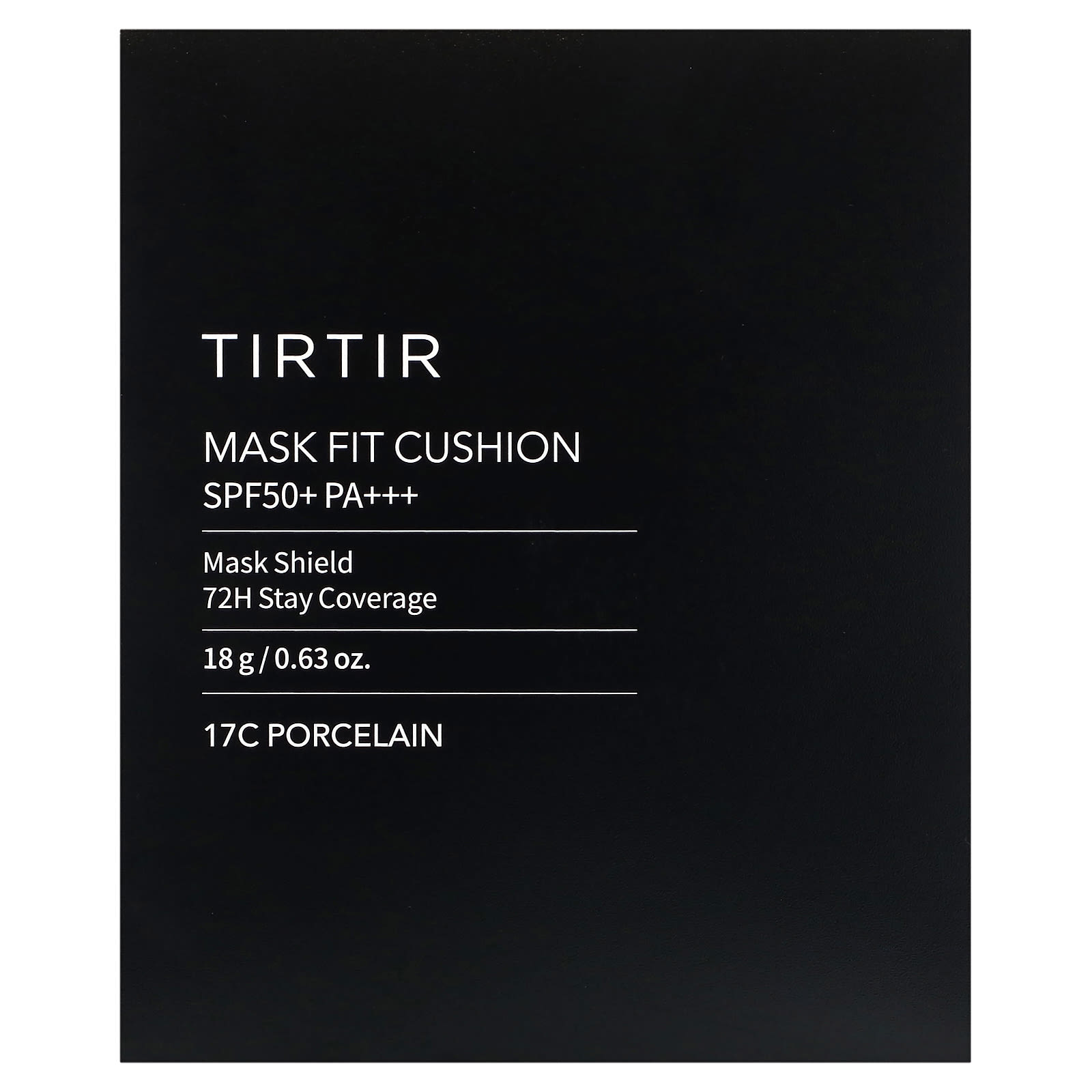 TIRTIR, Mask Fit Cushion, SPF 50 + PA +++, фарфор 17C, 18 г (0,63 унции)