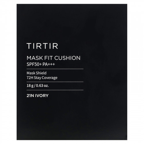 TIRTIR, Mask Fit Cushion, SPF50 + PA +++, 21N слоновая кость, 18 г (0,63 унции)