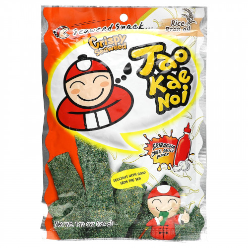 Tao Kae Noi, Crispy Seaweed Snack, соус шрирача, 32 г (1,12 унции)