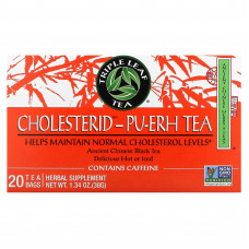 Triple Leaf Tea, чай пуэр с холестерином, 20 чайных пакетиков, 38 г (1,34 унции)