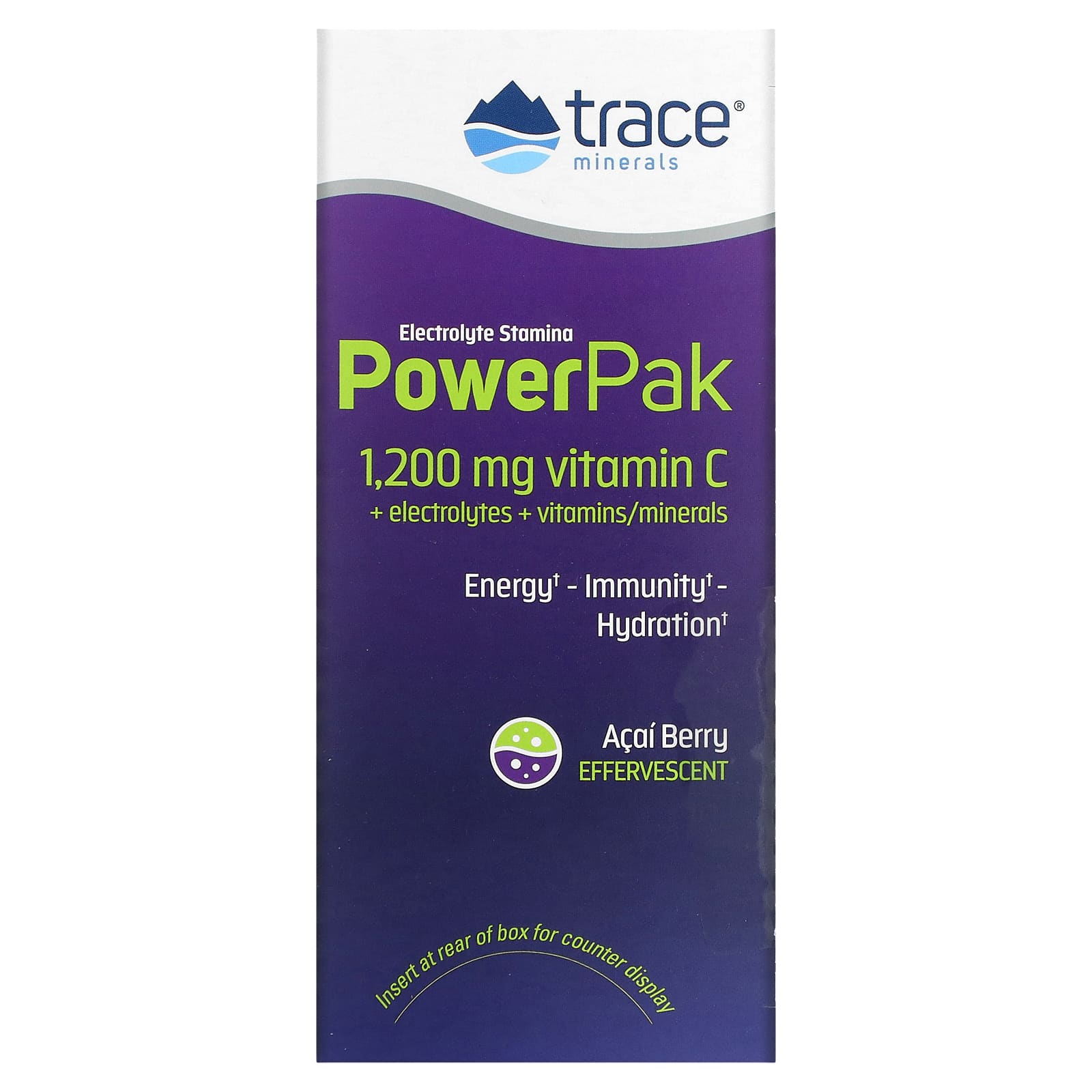 Trace Minerals ®, электролит для повышения выносливости, PowerPak, со вкусом ягод асаи, 30 пакетиков по 5,2 г (0,18 унции)