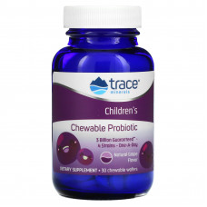 Trace Minerals ®, детский жевательный пробиотик, со вкусом винограда сорта «Конкорд», 30 жевательных таблеток