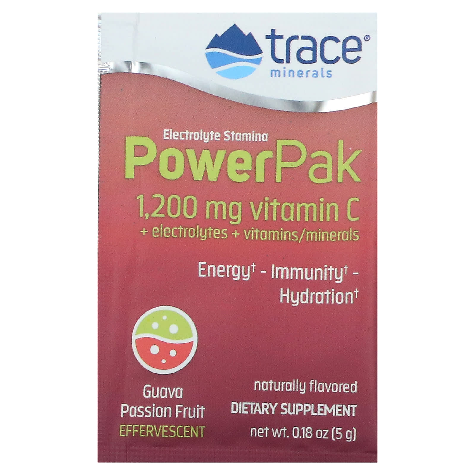 Trace Minerals ®, Electrolyte Stamina Power Pak, гуава и маракуйя, 30 пакетиков по 5 г (0,18 унции)