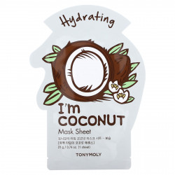 Tony Moly, I'm Coconut,увлажняющая тканевая маска, 1 шт., 21 г (0,74 унции)