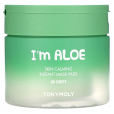 Tony Moly, I'm Aloe, успокаивающие успокаивающие салфетки-маски для кожи, 80 шт. По 120 г (4,23 унции)