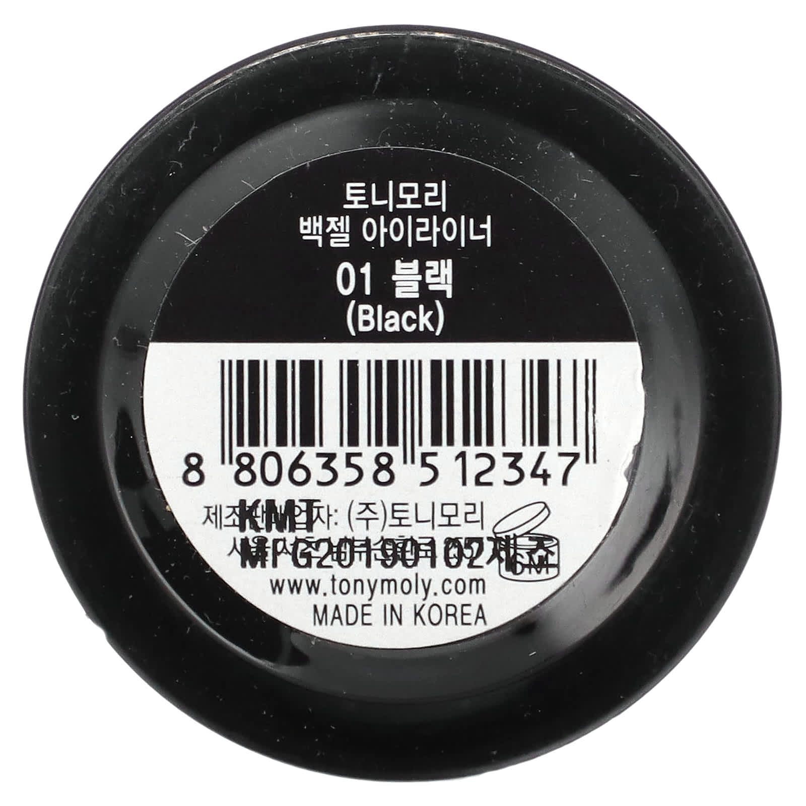 Tony Moly, Гелевая подводка для глаз Back, 01 черная`` 4 г