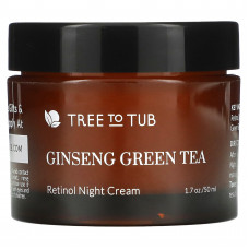 Tree To Tub, ночное омолаживающее увлажняющее средство с ретинолом против морщин, крем для лица с гиалуроновой кислотой для сухой и чувствительной кожи, 50 мл (1,7 жидк. унции)