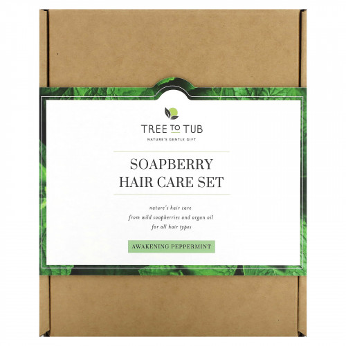 Tree To Tub, набор для ухода за волосами с мыльным деревом, для всех типов волос, бодрящая перечная мята, набор из 2 предметов, по 250 мл (8,5 жидк. унции)