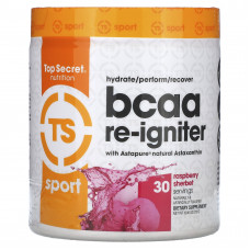 Top Secret Nutrition, Sport, BCAA Re-Igniter с астаксантином Astapure, малиновый щербет, 278 г (9,80 унции)