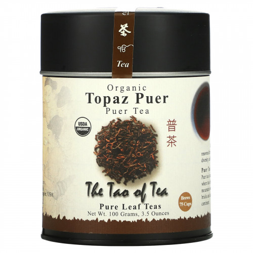 The Tao of Tea, 100% Органический Чай Пуэр Топаз, 3.5 унции (100 г)