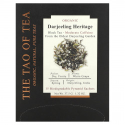 The Tao of Tea, Organic Darjeeling Heritage, черный чай, 15 пакетиков-пирамидок, 37,5 г (1,32 унции)