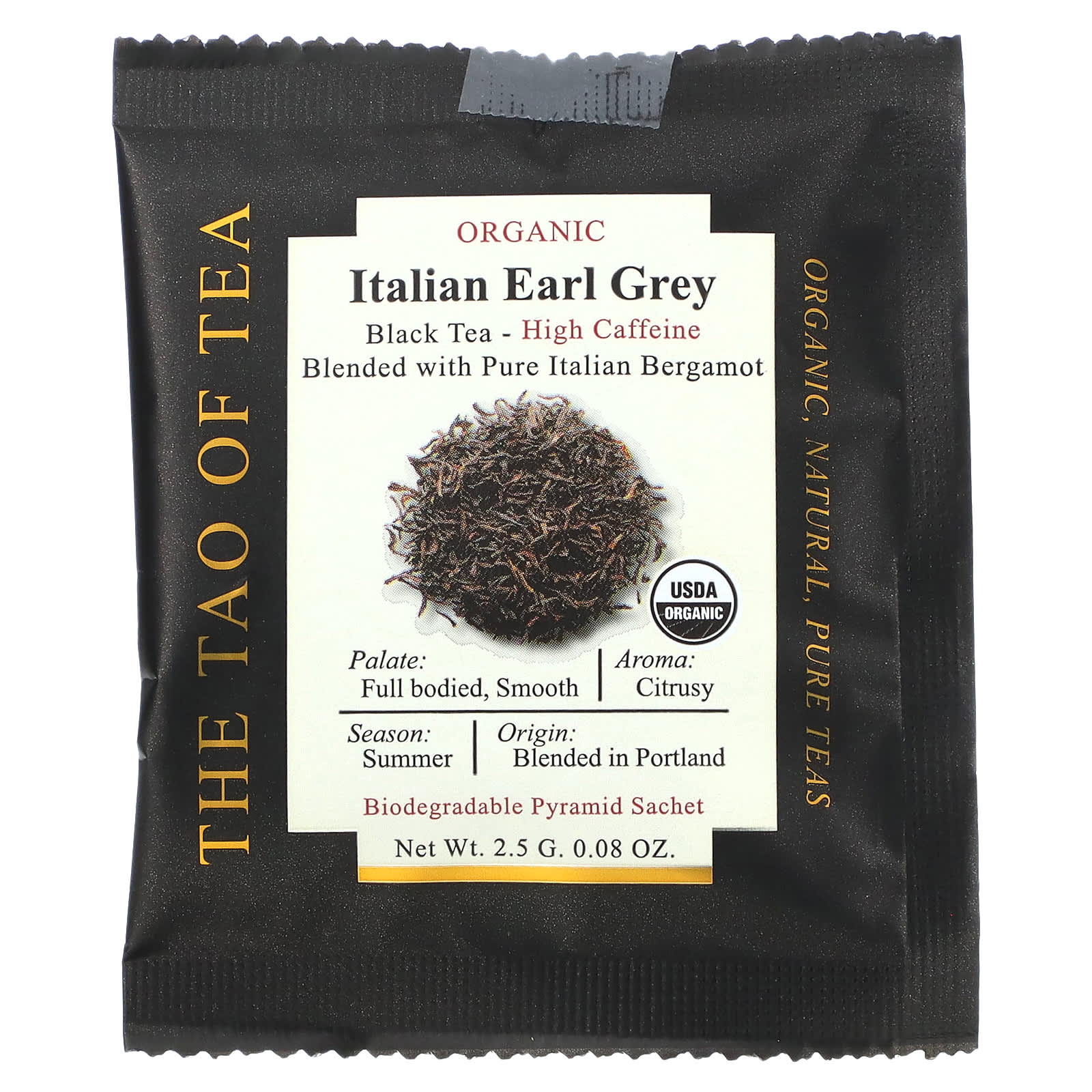 The Tao of Tea, Органический итальянский чай Earl Grey, черный чай, 15 пакетиков, 37,5 г (1,32 унции)