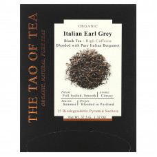 The Tao of Tea, Органический итальянский чай Earl Grey, черный чай, 15 пакетиков, 37,5 г (1,32 унции)