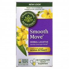 Traditional Medicinals, Smooth Move Capsules, сенна, 50 капсул