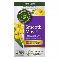 Traditional Medicinals, Smooth Move Capsules, сенна, 50 капсул