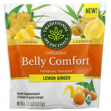 Traditional Medicinals, Organic Belly Comfort, лимон и имбирь, 30 леденцов в индивидуальной упаковке