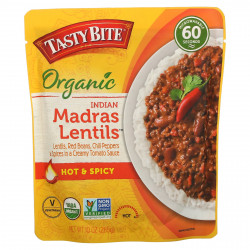 Tasty Bite, Органическая индийская чечевица по-мадрасски, острая и пряная, 285 г (10 унций)