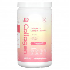 310 Nutrition, Collagen, пептиды коллагена типа I и III, розовый лимонад, 372 г (13,1 унции)