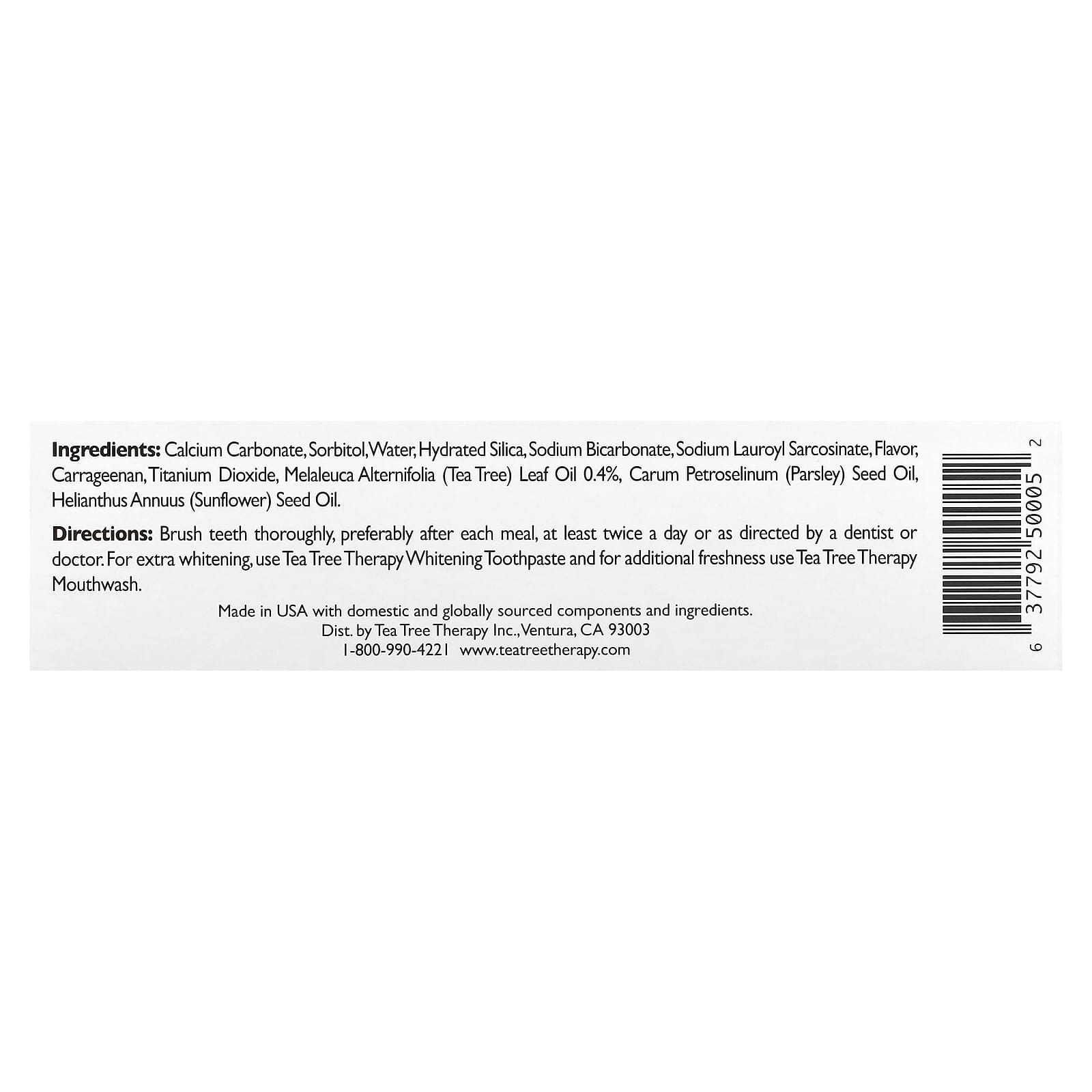 Tea Tree Therapy, зубная паста с экстрактом чайного дерева и пищевой содой, 142 г (5 унций)