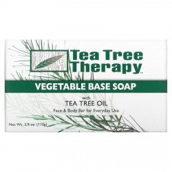 Tea Tree Therapy, Мыло на растительной основе, с маслом чайного дерева, брусок 110 г (3,9 унции)