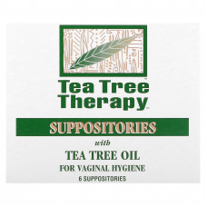 Tea Tree Therapy, cвечи с маслом чайного дерева для гигиены влагалища, 6 свечей