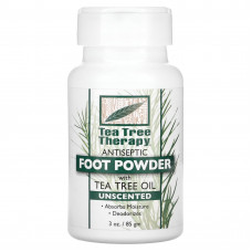 Tea Tree Therapy, Антисептическая пудра для ног с маслом чайного дерева, без запаха, 85 г (3 унции)