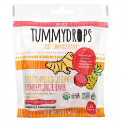 Tummydrops, Органический сочный ананас, имбирь и юмберри, имбирь, 33 пастилки