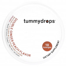 Tummydrops, Леденцы с двойным имбирем, персик, 18 леденцов