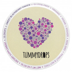 Tummydrops, Сладкий ежевика и имбирь, 18 капель, 57 г (2 унции)