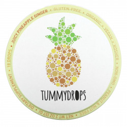 Tummydrops, Сочные капли с ананасом и имбирем, 18 капель, 57 г (2 унции)