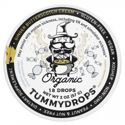 Tummydrops, Крем с органическим имбирем и ириской, 18 капель, 57 г (2 унции)