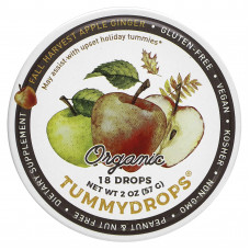 Tummydrops, Органическое яблоко и имбирь осеннего урожая, 18 капель, 57 г (2 унции)