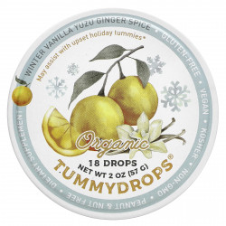 Tummydrops, Органическая зимняя ваниль со специями и имбирем юдзу, 18 капель, 57 г (2 унции)