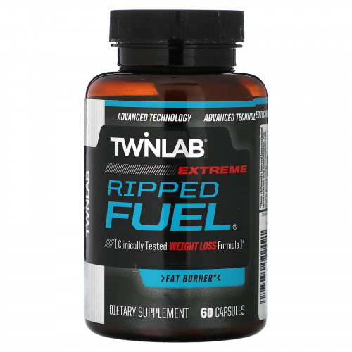 Twinlab, Ripped Fuel Extreme, жиросжигатель, 60 капсул