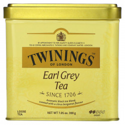Twinings, Earl Grey, листовой чай, некрепкий, 200 г (7,05 унции)
