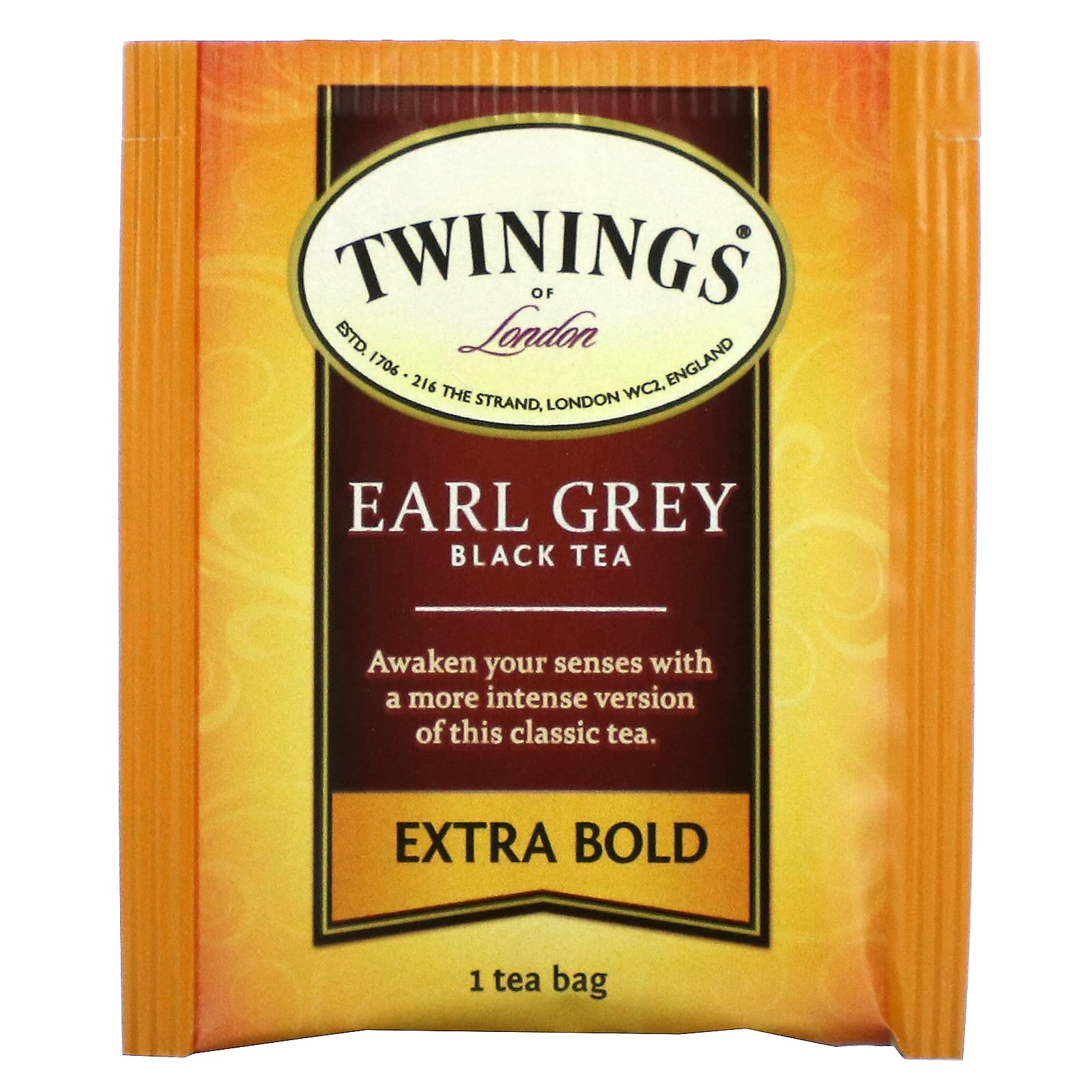 Twinings, Black Tea, Earl Grey, Extra Bold, 20 чайных пакетиков, 40 г (1,41 унции)